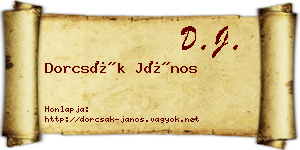 Dorcsák János névjegykártya
