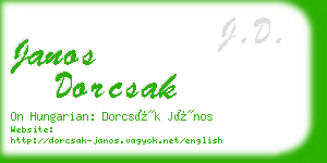 janos dorcsak business card